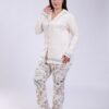 Rose Miss Pyjama boutonné fleuri – Réf 15340 – Écru vert d'eau