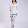 Rose Miss Pyjama boutonné fleuri – Réf 15340 – Écru marine