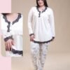 Rose Miss Pyjama dentelle fleuri – Réf 15343 – Écru gris