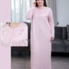 Rose Miss Chemise de nuit longue brodée – Réf 15357 – Rose Rose Miss Chemise de nuit longue brodée – Réf 15357 – Rose