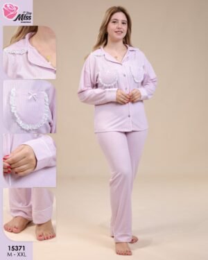 Rose Miss Pyjama boutonné – Réf 15371 – Rose