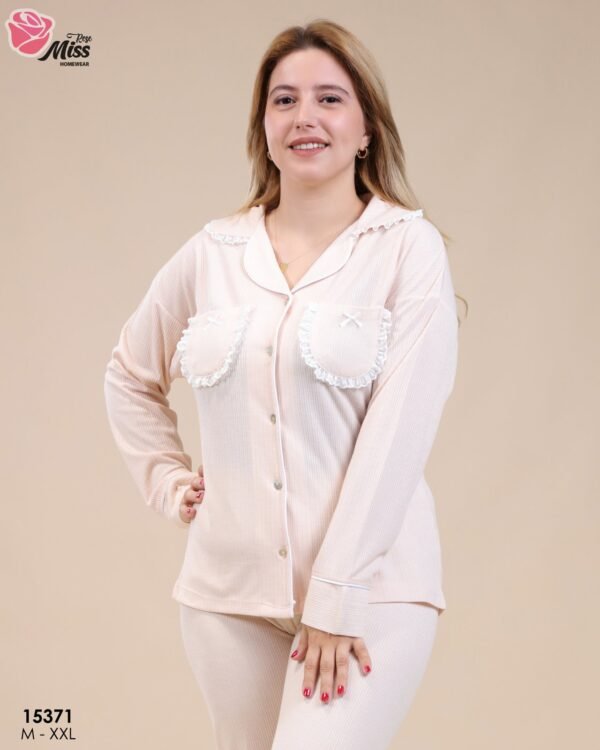 Rose Miss Pyjama boutonné – Réf 15371 – Pêche