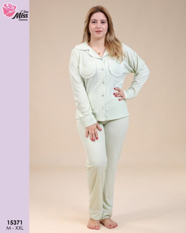 Rose Miss Pyjama boutonné – Réf 15371 – Vert d'eau