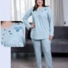 Rose Miss Pyjama brodé – Réf 15387 – Vert d'eau