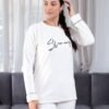 Rose Miss Pyjama polaire côtelé – Réf 16063 – Écru