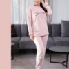 Rose Miss Pyjama polaire côtelé – Réf 16063 – Rose pâle