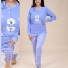 Rose Miss Pyjama imprimé ourson – Réf 16096 – Bleu lavande