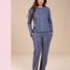 Rose Miss Pyjama côtelé – Réf 16101 – Bleu gris