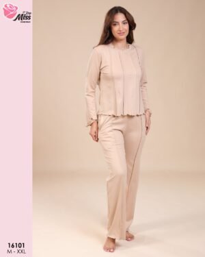 Rose Miss Pyjama côtelé – Réf 16101 – Beige