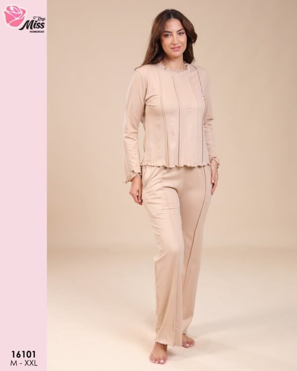 Rose Miss Pyjama côtelé – Réf 16101 – Beige