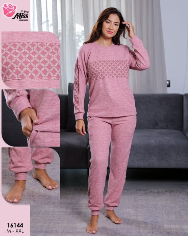 Rose Miss Pyjama jacquard – Réf 16144 – Vieux rose