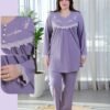 Rose Miss Pyjama brodé dentelle – Réf 16167 – Lavande