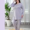 Rose Miss Pyjama brodé dentelle – Réf 16167 – Gris lilas