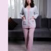 Rose Miss Pyjama polaire boutonné – Réf 16171 – Gris et rose