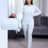 Rose Miss Ensemble pyjama et gilet 3 pièces – Réf 16194 – Bleu pâle