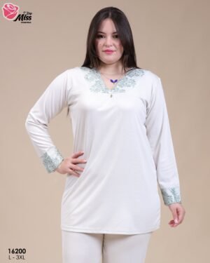 Rose Miss Pyjama dentelle – Réf 16200 – Écru