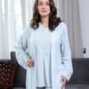 Rose Miss Ensemble pyjama et peignoir brodé 3 pièces – Réf 16201 – Bleu ciel