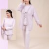 Rose Miss Ensemble pyjama et gilet dentelle 3 pièces – Réf 16239 – Rose poudré