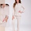 Rose Miss Pyjama brodé – Réf 16251 – Écru