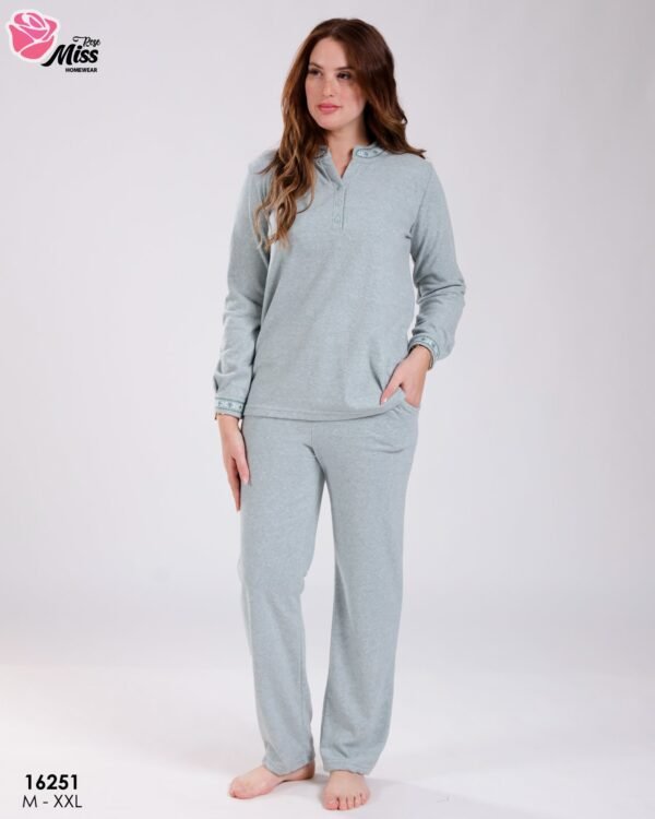 Rose Miss Pyjama brodé – Réf 16251 – Vert d'eau