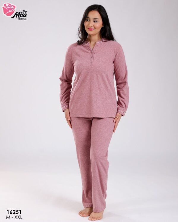 Rose Miss Pyjama brodé – Réf 16251 – Vieux rose