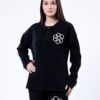 Rose Miss Pyjama polaire brodé fleurs – Réf 16254 – Noir