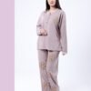 Rose Miss Pyjama polaire brodé fleurs – Réf 16254 – Taupe