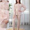 Rose Miss Pyjama boutonné imprimé – Réf 16259 – Beige rosé