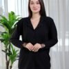 Rose Miss Pyjama boutonné dentelle – Réf 16261 – Noir