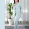 Rose Miss Pyjama boutonné dentelle – Réf 16261 – Vert d'eau