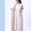 Rose Miss Ensemble robe de nuit et peignoir rayé 2 pièces – Réf 16271 – Marron