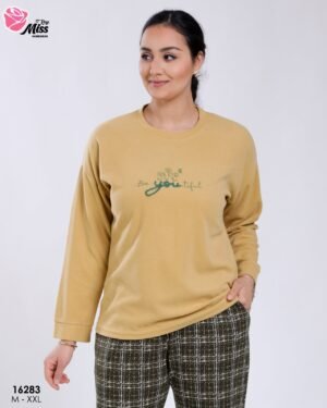 Rose Miss Pyjama à carreaux – Réf 16283 – Moutarde kaki