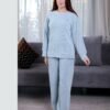 Rose Miss Pyjama côtelé – Réf 16293 – Bleu ciel