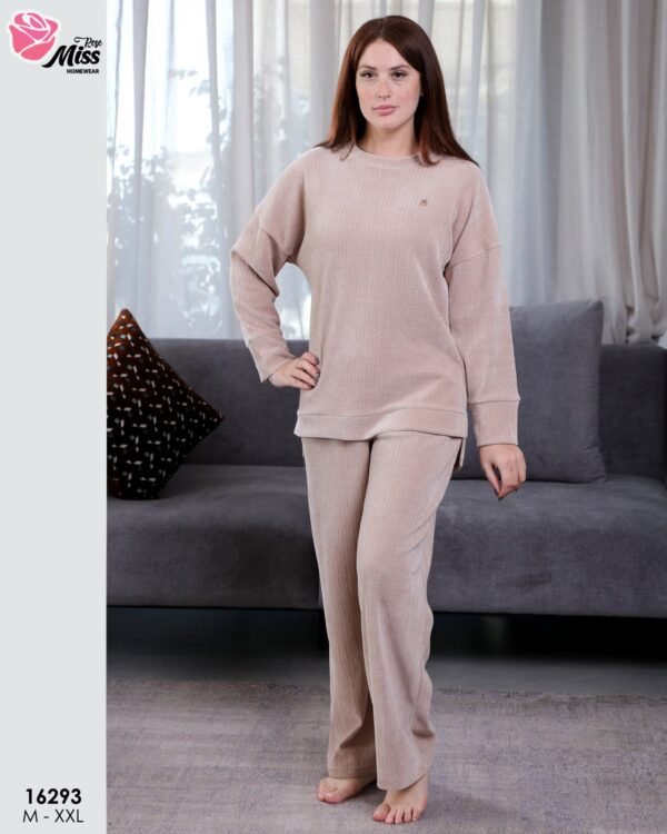 Rose Miss Pyjama côtelé – Réf 16293 – Beige