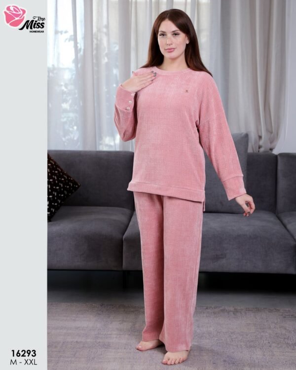 Rose Miss Pyjama côtelé – Réf 16293 – Vieux rose
