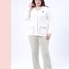 Rose Miss Pyjama polaire boutonné – Réf 16306 – Blanc et vert