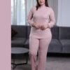 Rose Miss Pyjama col roulé côtelé – Réf 16347 – Rose