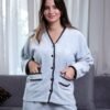 Rose Miss Pyjama polaire boutonné – Réf 16354 – Gris Rose Miss Pyjama polaire boutonné – Réf 16354 – Gris