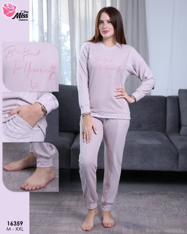 Rose Miss Pyjama brodé – Réf 16359 – Lilas