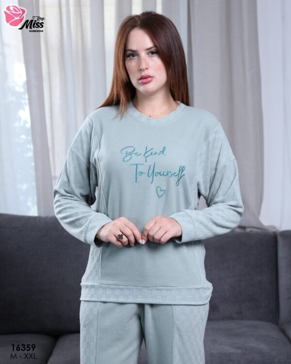 Rose Miss Pyjama brodé – Réf 16359 – Vert d'eau
