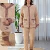 Rose Miss Pyjama polaire boutonné – Réf 16360 – Camel