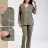Rose Miss Pyjama boutonné – Réf 16365 – Vert kaki