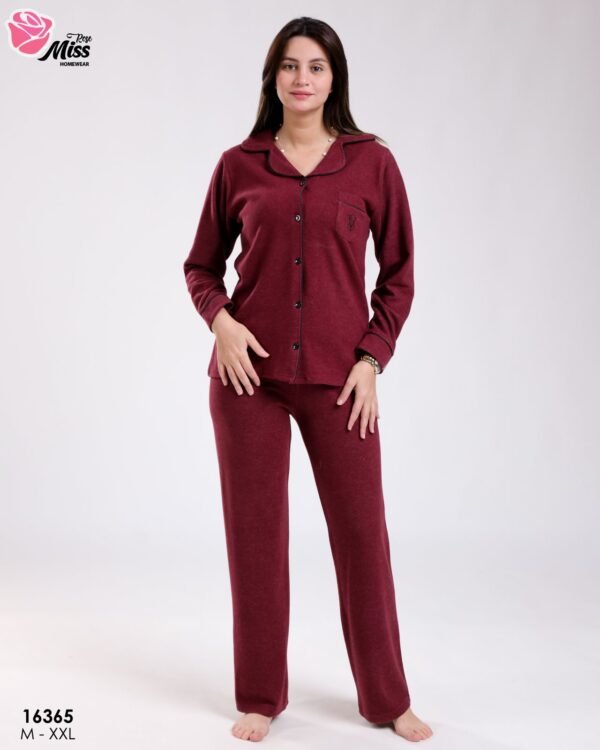 Rose Miss Pyjama boutonné – Réf 16365 – Bordeaux