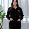 Rose Miss Pyjama velours boutonné – Réf 16378 – Noir