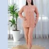 Rose Miss Pyjama velours boutonné – Réf 16378 – Pêche