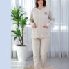Rose Miss Pyjama velours boutonné – Réf 16378 – Beige