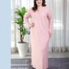 Rose Miss Chemise de nuit longue jacquard – Réf 16390 – Rose