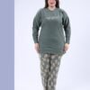 Rose Miss Pyjama imprimé feuilles – Réf 16413 – Vert kaki