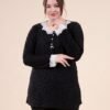 Rose Miss Pyjama jacquard dentelle – Réf 16434 – Noir