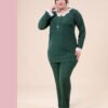 Rose Miss Pyjama jacquard dentelle – Réf 16434 – Vert bouteille